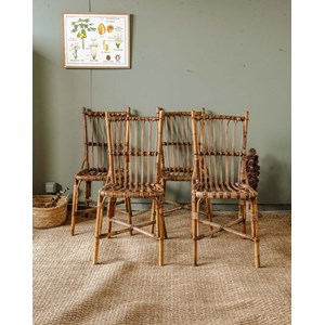 Lot de 4 chaises en rotin n°899