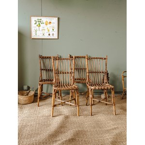 Lot de 4 chaises en rotin n°899