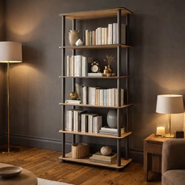 Viza étagère contemporaine effet chêne - 6 niveaux