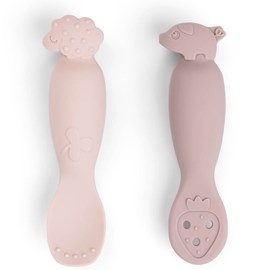 Lot de 2 premières cuillères tiny farm rose