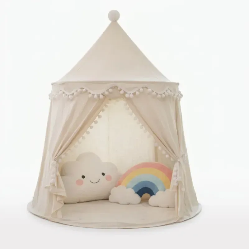 Tente enfant château de fée avec tapis blanc (Babykare) - Image 1
