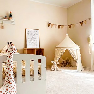 Tente enfant château de fée avec tapis - blanc