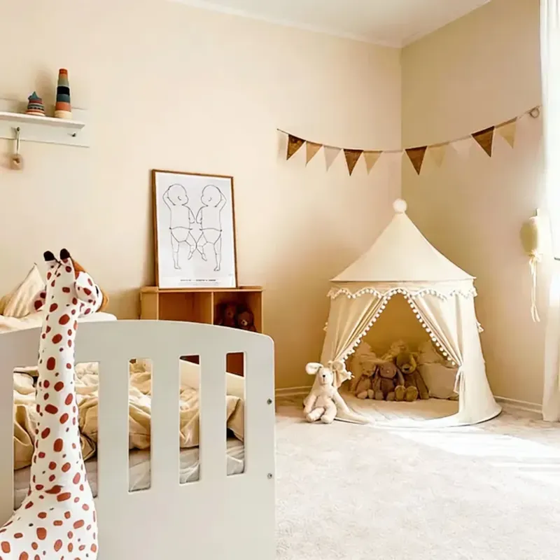 Tente enfant château de fée avec tapis blanc (Babykare) - Image 2