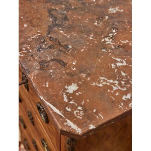 Table de chevet en bois et marbre n°660