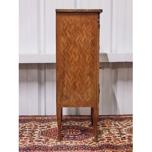 Table de chevet en bois et marbre n°660