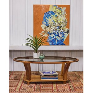 Table basse en merisier et verre n°661