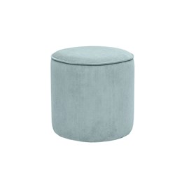 Pouf rond en velours côtelé bleu grisé d40 cm paul