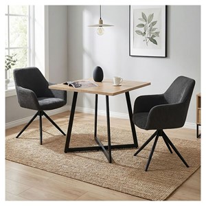 Table 80x80 cm chene - noir