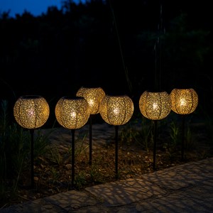 Lot de 6 balises solaires à piquer marron agadir