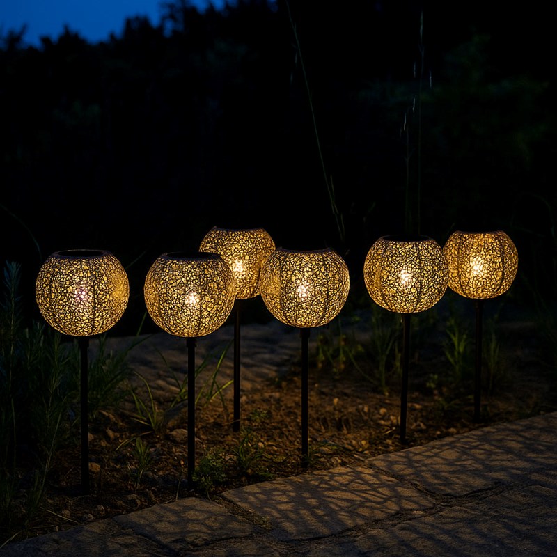 Lot de 6 balises solaires à piquer marron agadir