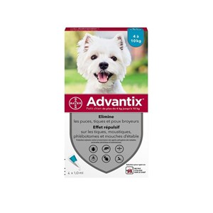 Pipettes antiparasitaire chien advantix 1 ml (4-10 kg) - bayer