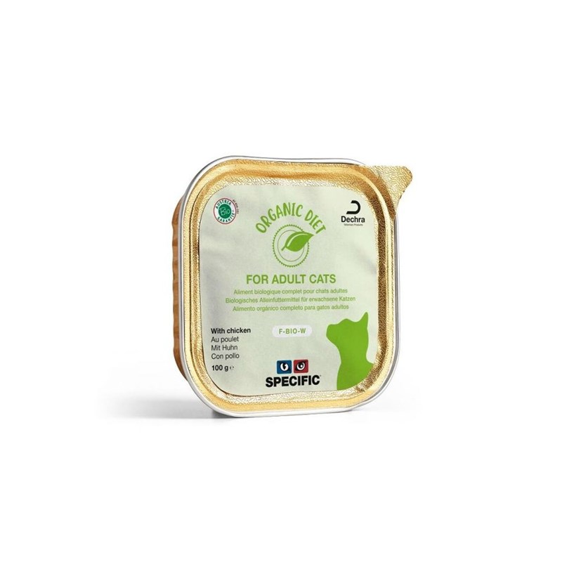 Terrine chat f-bio-w organic chicken (boite 8x100g) - specific