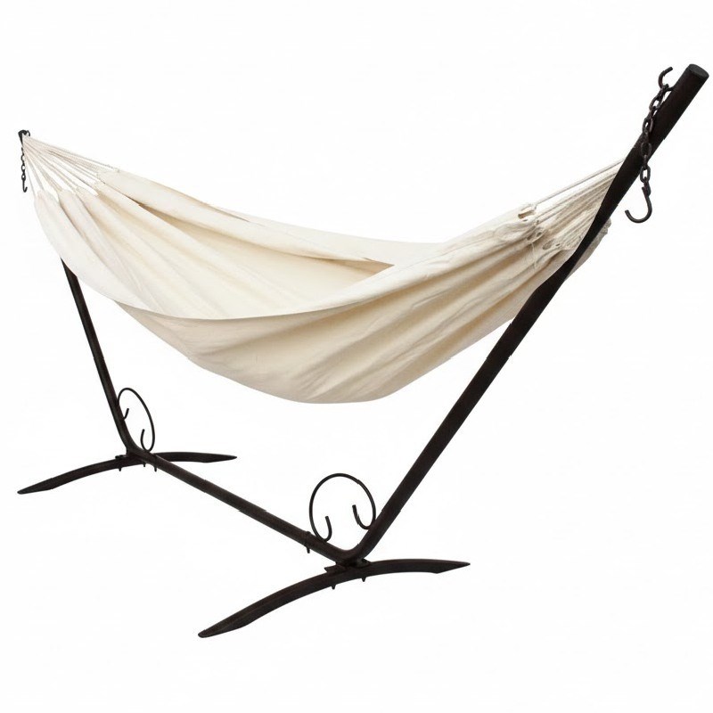Set support en métal avec hamac simple confort écru