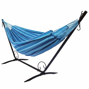 Set support en métal avec hamac simple bleu