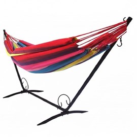 Set support en métal avec hamac simple rouge