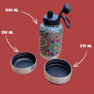 Gourde 3 en 1 pour chien mandala