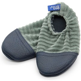 Chaussons les petits velours gris vert (pointures 18-20)