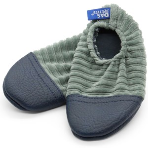 Chaussons les petits velours gris vert (pointures 18-20)