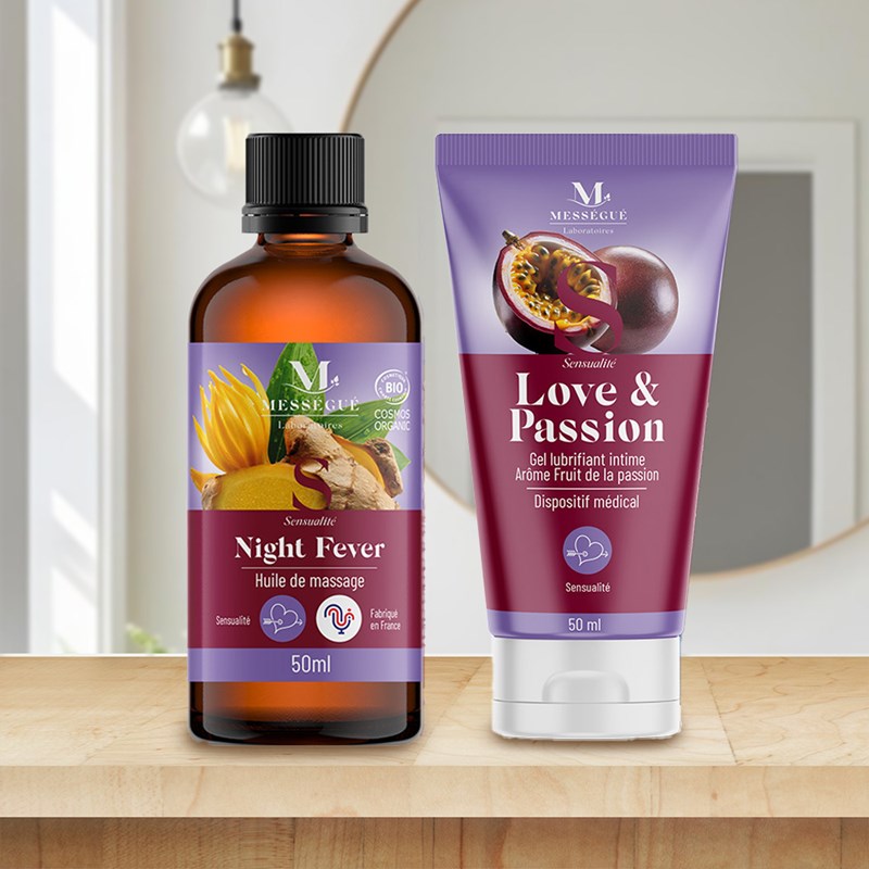 Duo huile massage & lubrifiant - plaisir intime