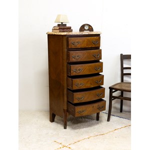 Chiffonnier louis xv en bois et marbre n°56