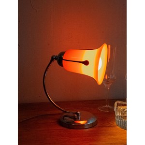Lampe à poser orange en verre n°600