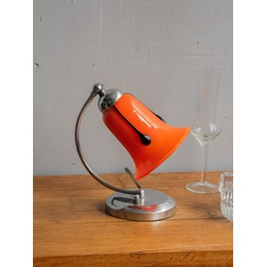 Lampe à poser orange en verre n°600