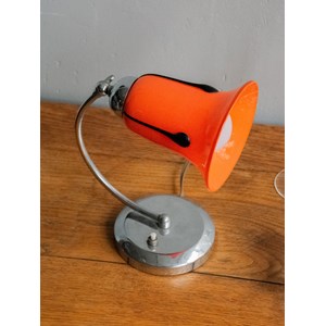 Lampe à poser orange en verre n°600