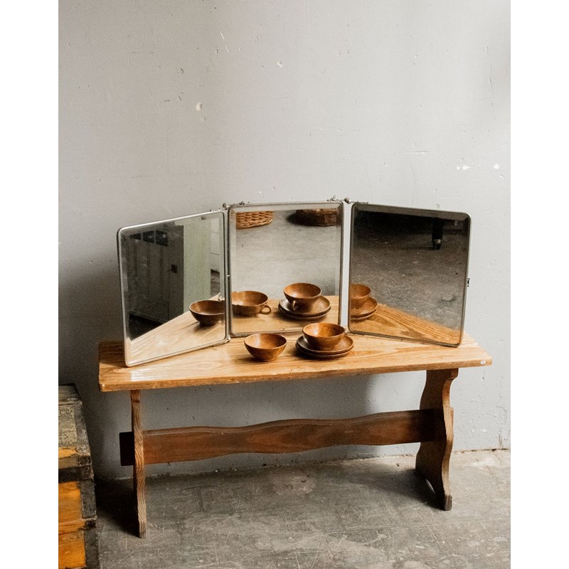 Debongout - Miroir triptyque en métal et verre n°896