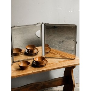 Miroir triptyque en métal et verre n°896