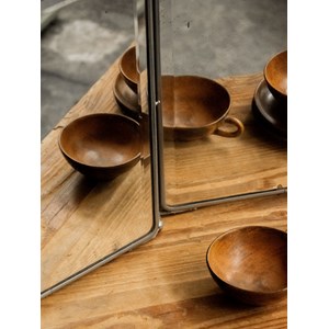 Miroir triptyque en métal et verre n°896