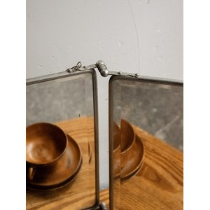 Miroir triptyque en métal et verre n°896