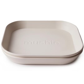 Lot de 2 assiettes carrées ivory
