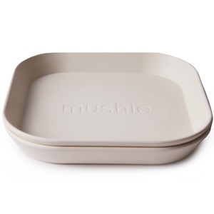 Lot de 2 assiettes carrées ivory