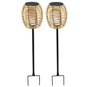 Lot de 2 balises solaires à piquer beige bavina