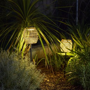 Lot de 2 balises solaires à piquer beige bavina