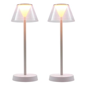 Lot de 2 lampes de table sans fil blanc beverly