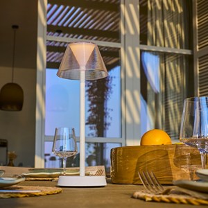 Lot de 2 lampes de table sans fil blanc beverly