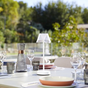 Lot de 2 lampes de table sans fil blanc beverly