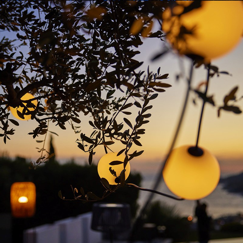 Guirlande 12 boules blanc bolly