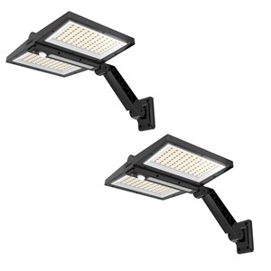 Lot de 2 projecteurs solaires sensor noir clipper
