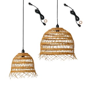 Lot de 2 suspensions secteurs beige hawaii long