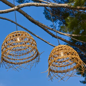 Lot de 2 suspensions secteurs beige hawaii long