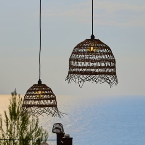 Lot de 2 suspensions secteurs beige hawaii long