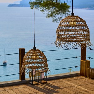 Lot de 2 suspensions secteurs beige hawaii long