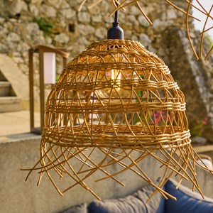 Lot de 2 suspensions secteurs beige hawaii long