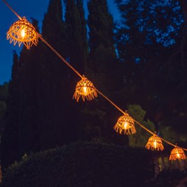 Guirlande solaire hybride marron hawaii