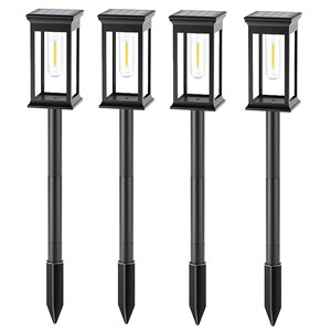 Lot de 4 balises solaires à piquer noir luzy