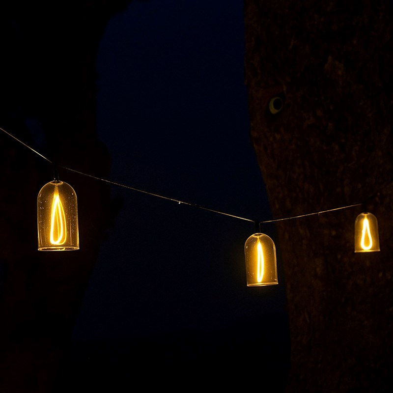 Guirlande à cloche filament transparent glow