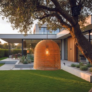 Suspension secteur beige hang boheme