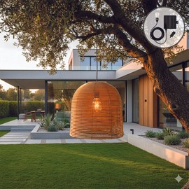 Suspension solaire beige hang boheme